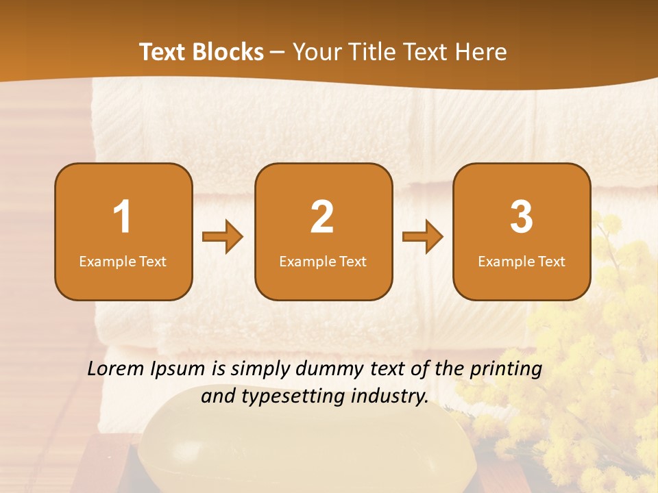 A Bunch Of Towels Sitting On Top Of A Wooden Table PowerPoint Template