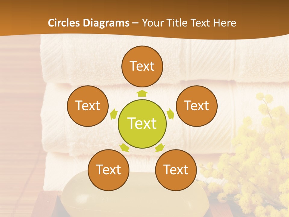 A Bunch Of Towels Sitting On Top Of A Wooden Table PowerPoint Template