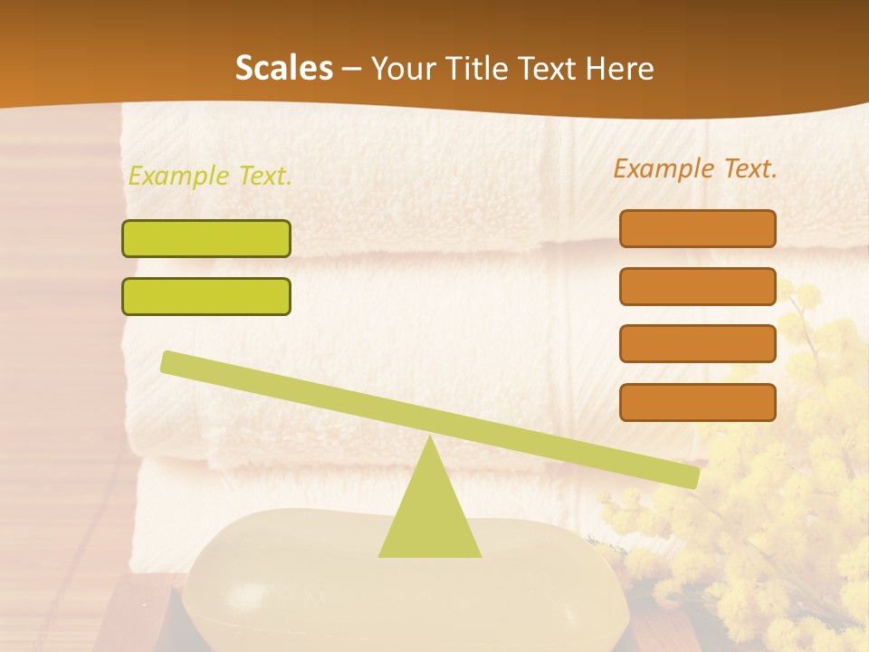 A Bunch Of Towels Sitting On Top Of A Wooden Table PowerPoint Template