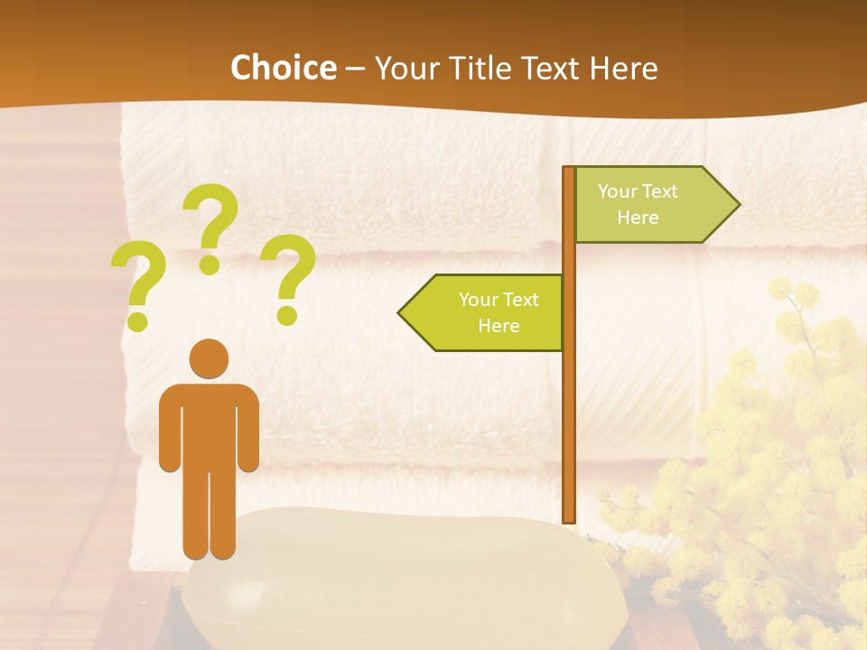 A Bunch Of Towels Sitting On Top Of A Wooden Table PowerPoint Template