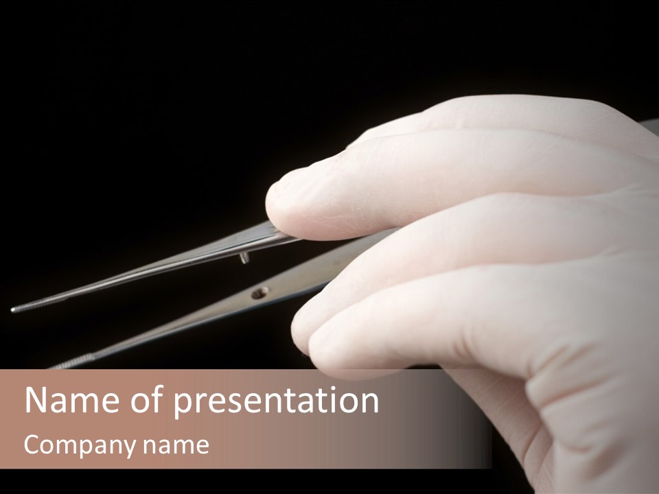 Tweezers Against Black Background PowerPoint Template