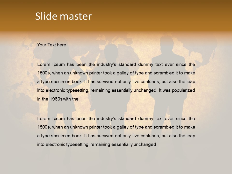 Business People Silhouettes And World Map On Paper Texture. Ma Traced Http://Www.lib.utex As.edu/Maps/World_M Aps/World_Pol02.Jpg Their Copyright Http://Www.lib.utex As.edu/Maps/Faq.htm L#3.Html PowerPoint Template