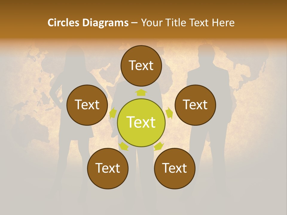 Business People Silhouettes And World Map On Paper Texture. Ma Traced Http://Www.lib.utex As.edu/Maps/World_M Aps/World_Pol02.Jpg Their Copyright Http://Www.lib.utex As.edu/Maps/Faq.htm L#3.Html PowerPoint Template