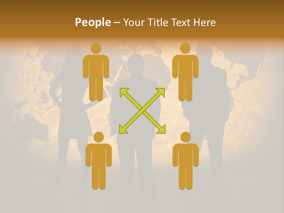 Business People Silhouettes And World Map On Paper Texture. Ma Traced Http://Www.lib.utex As.edu/Maps/World_M Aps/World_Pol02.Jpg Their Copyright Http://Www.lib.utex As.edu/Maps/Faq.htm L#3.Html PowerPoint Template