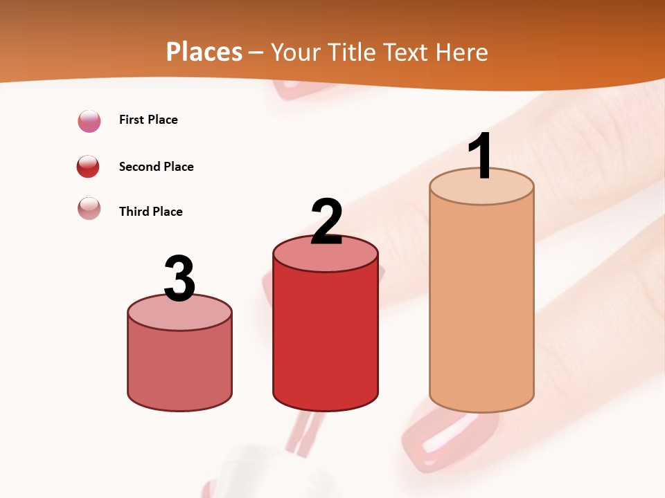 Manicurist Applying Red Nail Polish On Female Fingers. PowerPoint Template