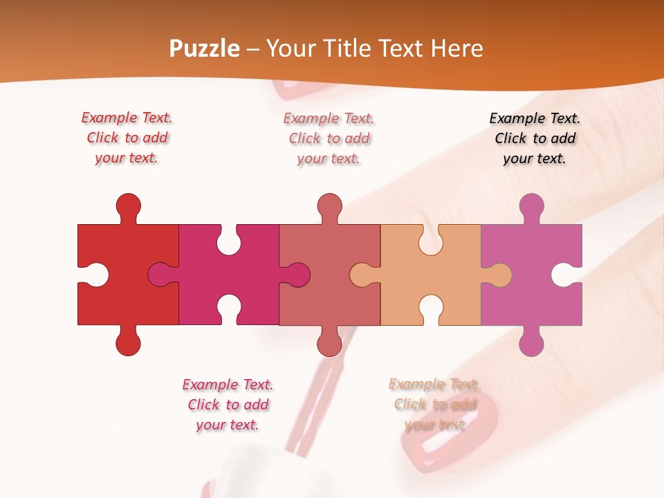 Manicurist Applying Red Nail Polish On Female Fingers. PowerPoint Template