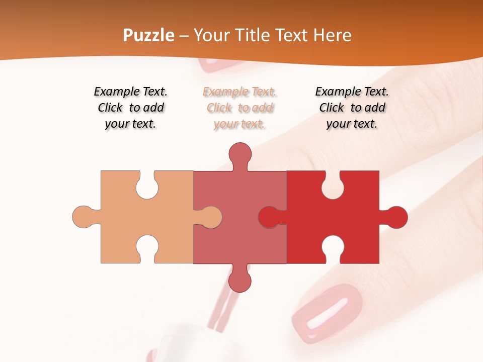 Manicurist Applying Red Nail Polish On Female Fingers. PowerPoint Template