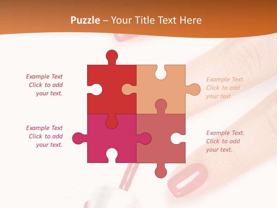 Manicurist Applying Red Nail Polish On Female Fingers. PowerPoint Template