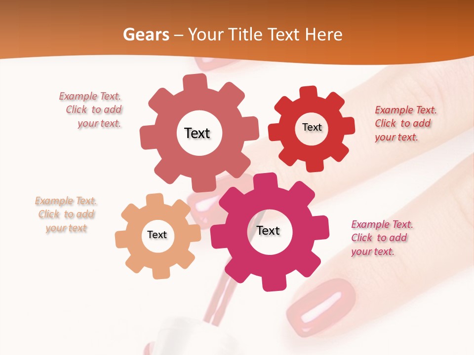 Manicurist Applying Red Nail Polish On Female Fingers. PowerPoint Template