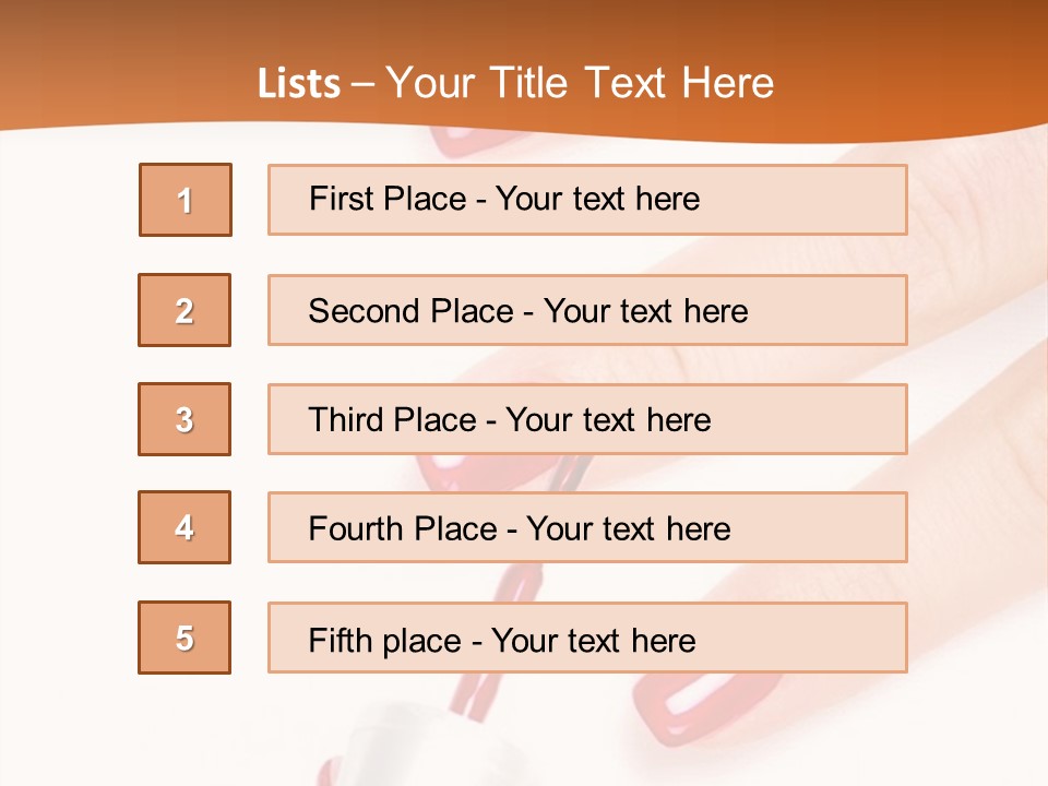 Manicurist Applying Red Nail Polish On Female Fingers. PowerPoint Template