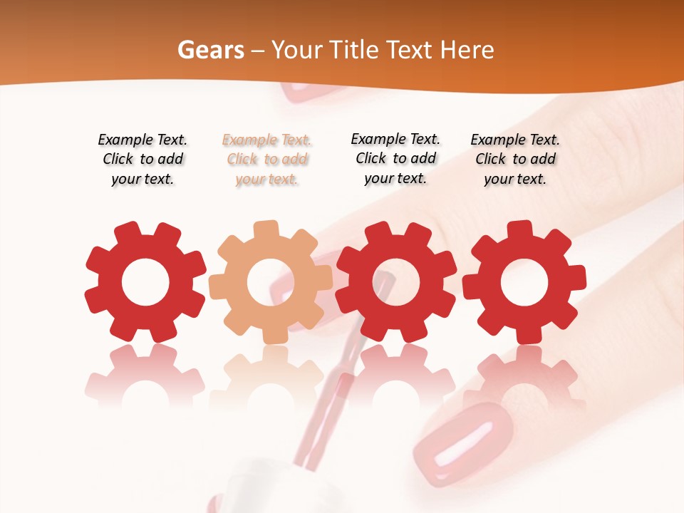 Manicurist Applying Red Nail Polish On Female Fingers. PowerPoint Template