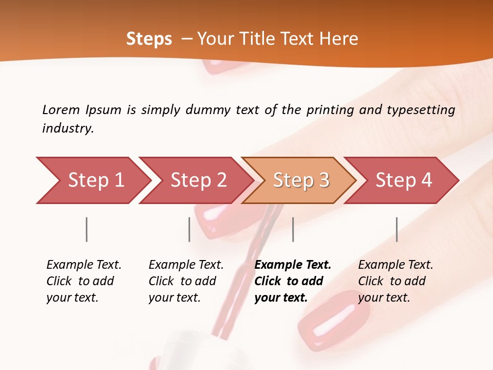 Manicurist Applying Red Nail Polish On Female Fingers. PowerPoint Template