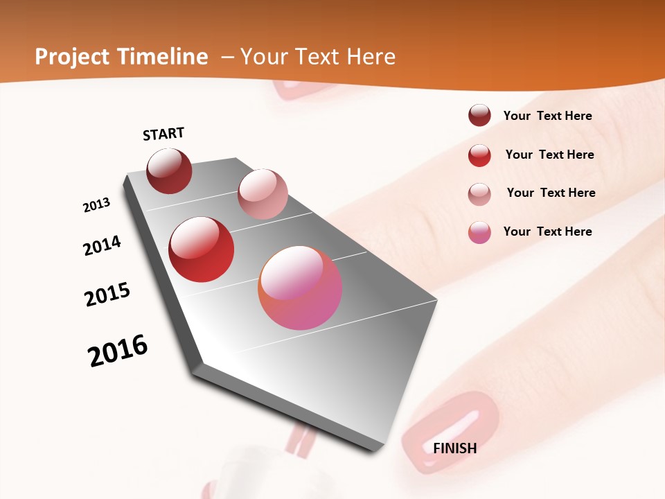 Manicurist Applying Red Nail Polish On Female Fingers. PowerPoint Template