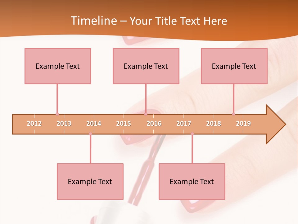 Manicurist Applying Red Nail Polish On Female Fingers. PowerPoint Template