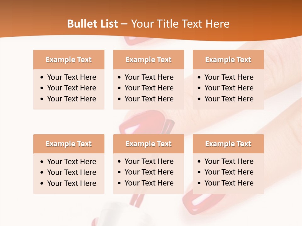 Manicurist Applying Red Nail Polish On Female Fingers. PowerPoint Template