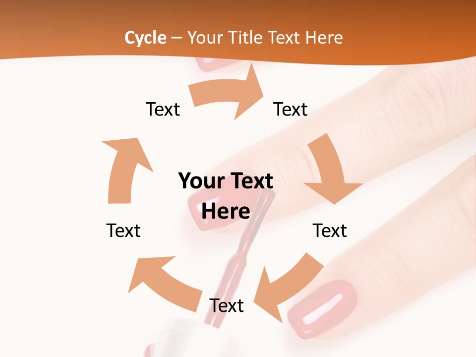 Manicurist Applying Red Nail Polish On Female Fingers. PowerPoint Template