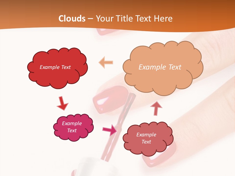 Manicurist Applying Red Nail Polish On Female Fingers. PowerPoint Template