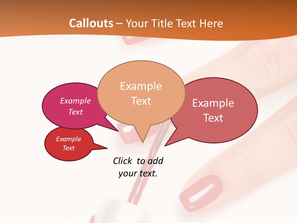 Manicurist Applying Red Nail Polish On Female Fingers. PowerPoint Template