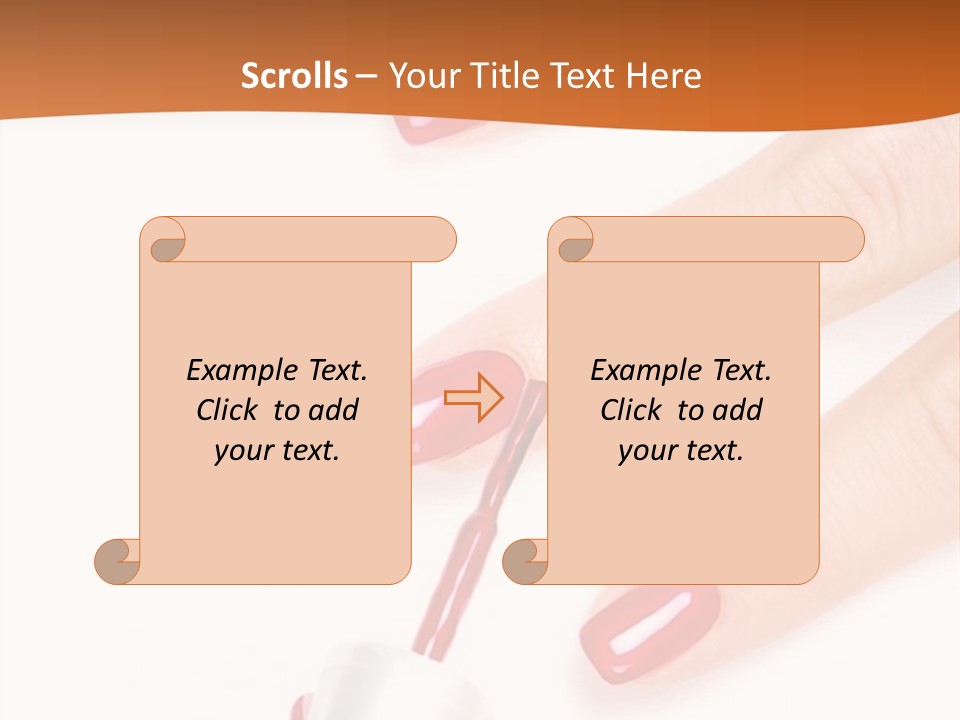 Manicurist Applying Red Nail Polish On Female Fingers. PowerPoint Template