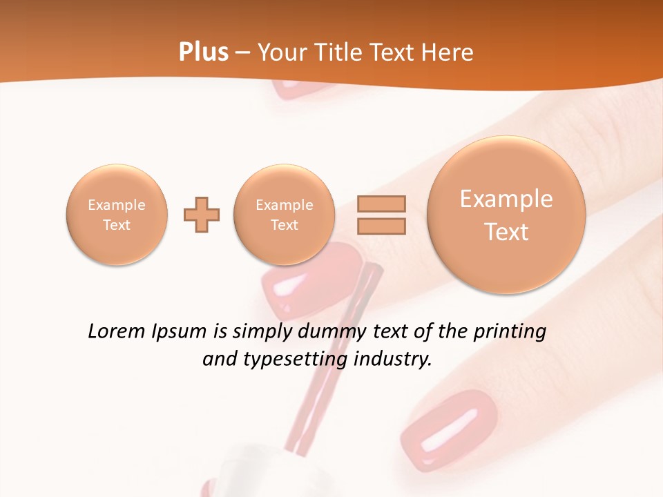 Manicurist Applying Red Nail Polish On Female Fingers. PowerPoint Template