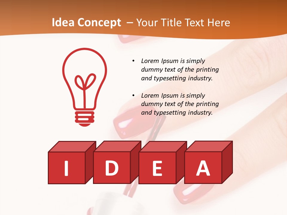 Manicurist Applying Red Nail Polish On Female Fingers. PowerPoint Template