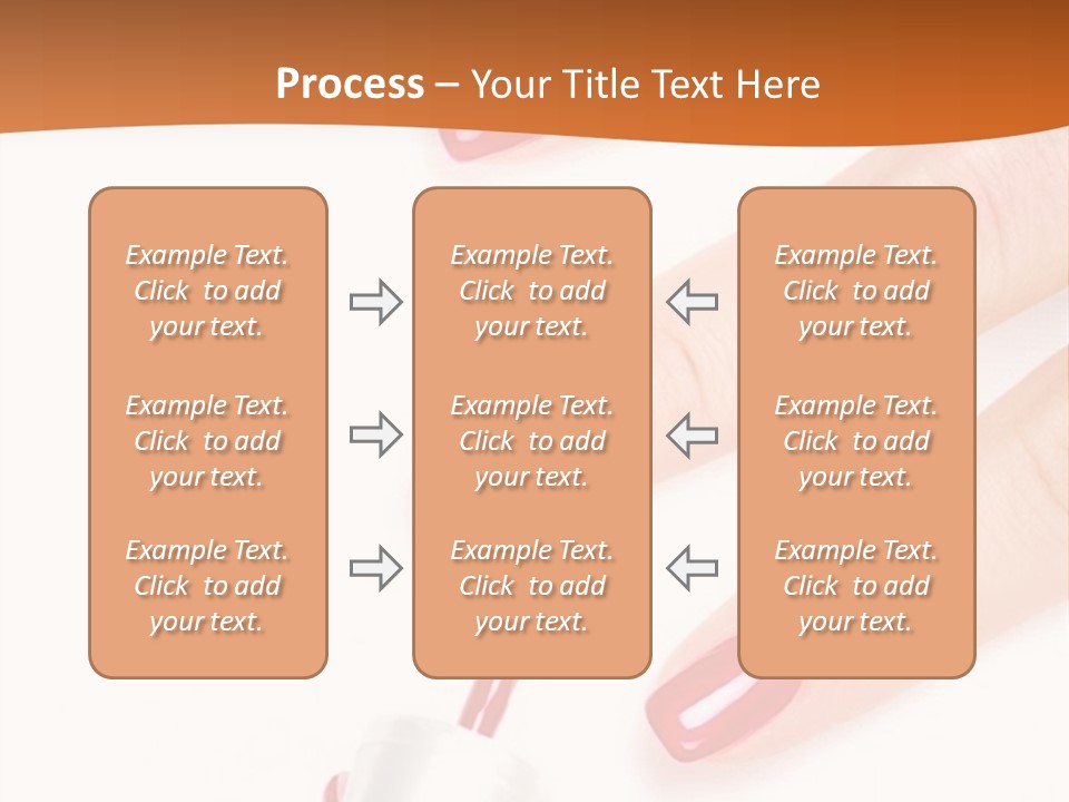 Manicurist Applying Red Nail Polish On Female Fingers. PowerPoint Template