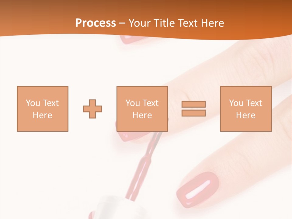 Manicurist Applying Red Nail Polish On Female Fingers. PowerPoint Template