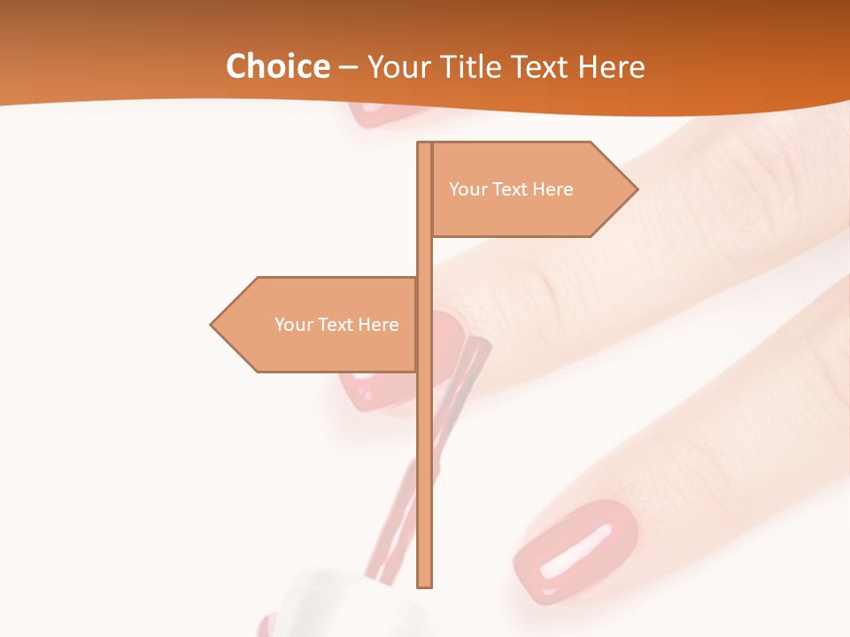 Manicurist Applying Red Nail Polish On Female Fingers. PowerPoint Template