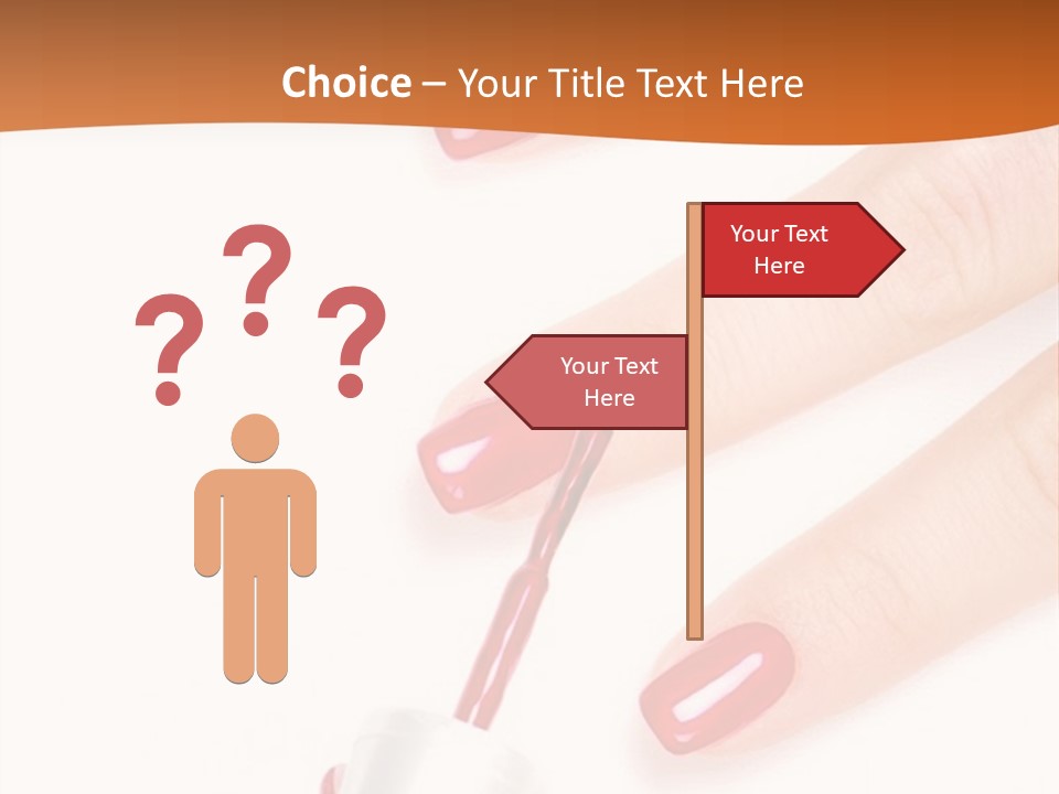 Manicurist Applying Red Nail Polish On Female Fingers. PowerPoint Template