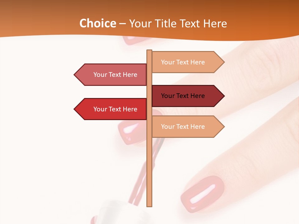 Manicurist Applying Red Nail Polish On Female Fingers. PowerPoint Template