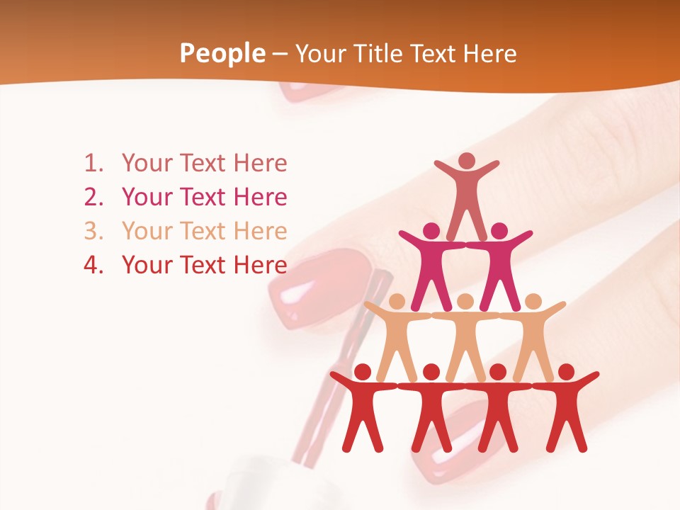 Manicurist Applying Red Nail Polish On Female Fingers. PowerPoint Template