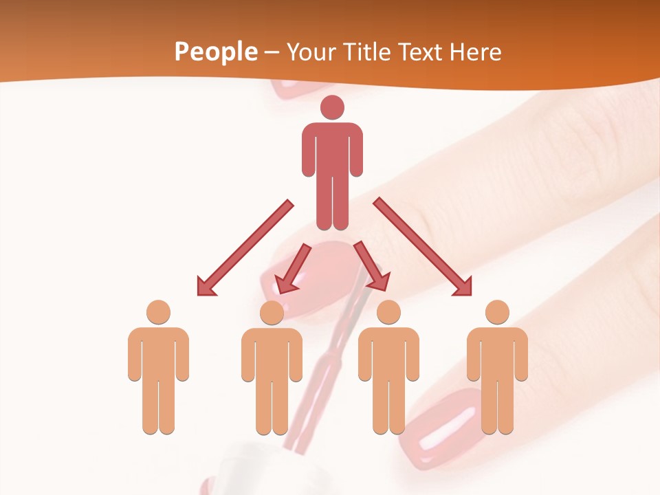 Manicurist Applying Red Nail Polish On Female Fingers. PowerPoint Template