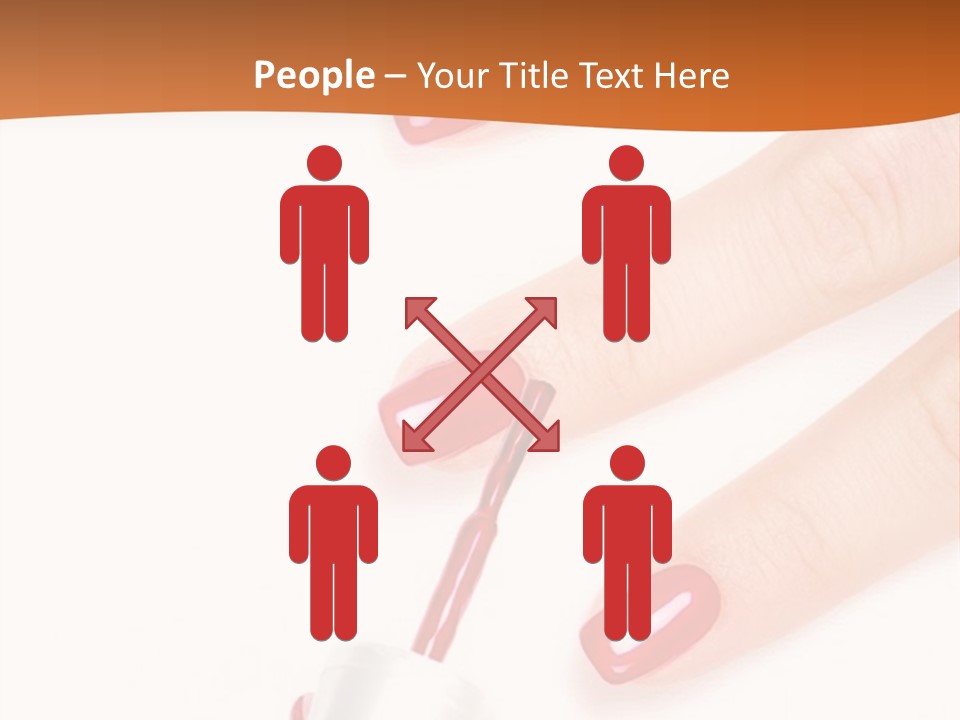 Manicurist Applying Red Nail Polish On Female Fingers. PowerPoint Template