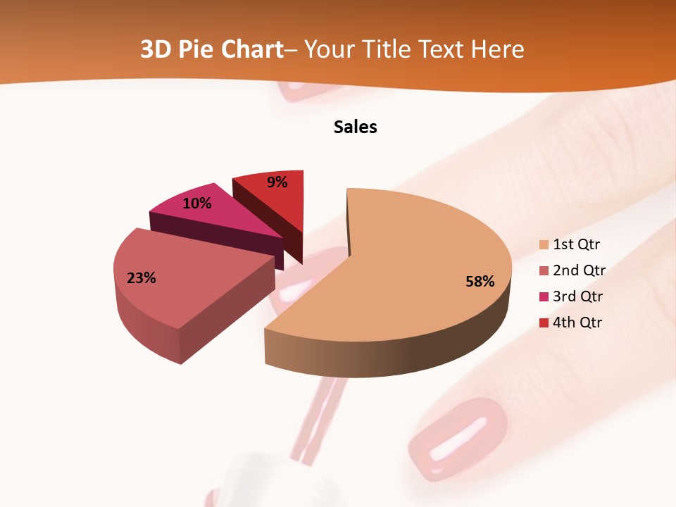 Manicurist Applying Red Nail Polish On Female Fingers. PowerPoint Template