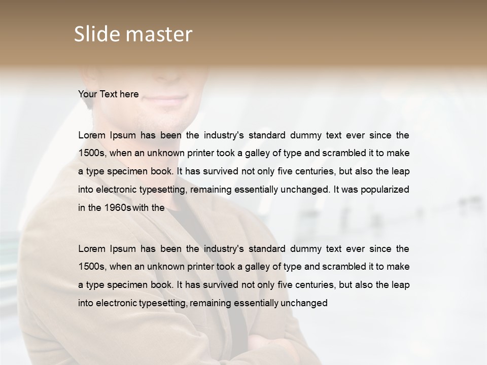 Colonial Red House With Swimming Pool PowerPoint Template