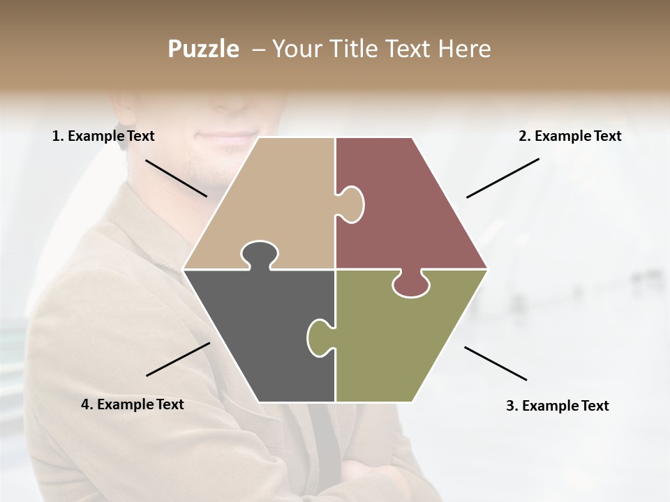 Colonial Red House With Swimming Pool PowerPoint Template