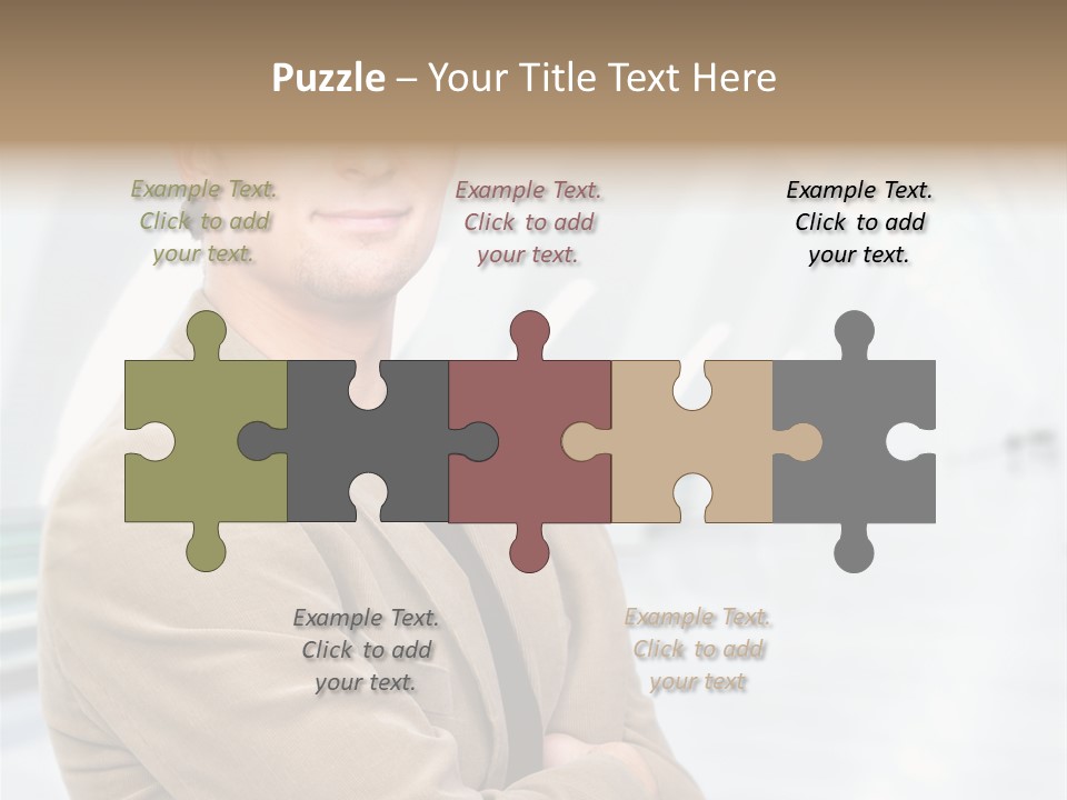 Colonial Red House With Swimming Pool PowerPoint Template