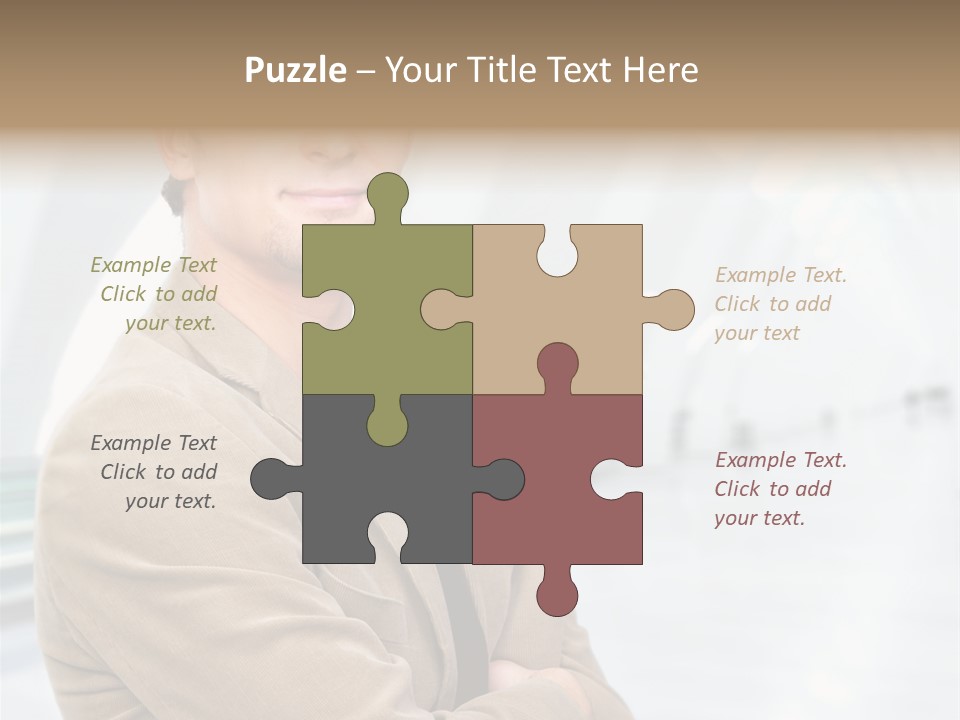 Colonial Red House With Swimming Pool PowerPoint Template