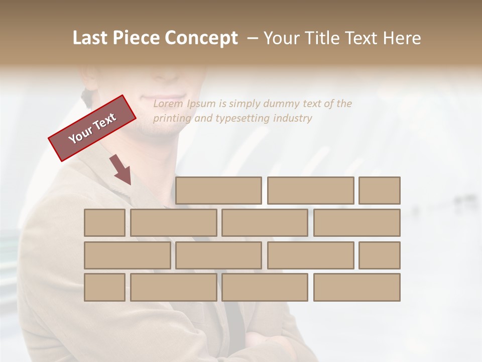 Colonial Red House With Swimming Pool PowerPoint Template