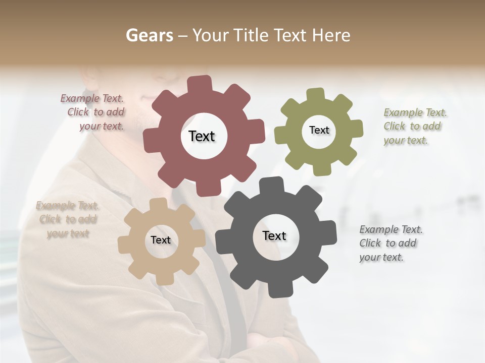 Colonial Red House With Swimming Pool PowerPoint Template