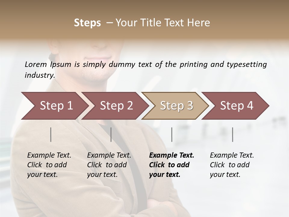 Colonial Red House With Swimming Pool PowerPoint Template