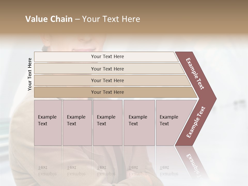 Colonial Red House With Swimming Pool PowerPoint Template