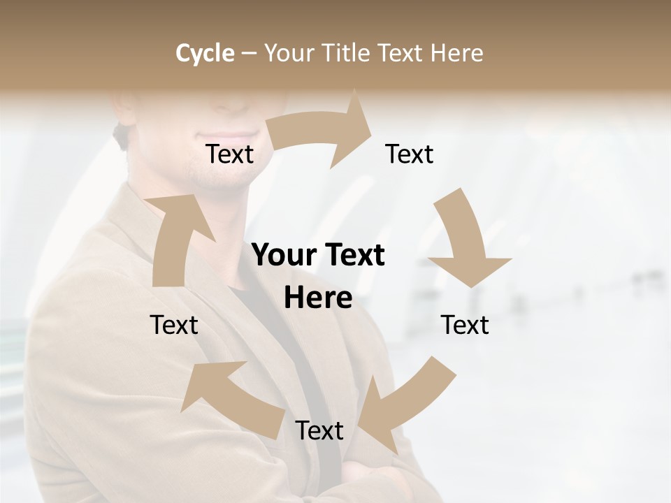 Colonial Red House With Swimming Pool PowerPoint Template