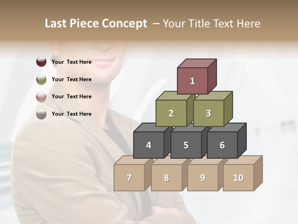 Colonial Red House With Swimming Pool PowerPoint Template