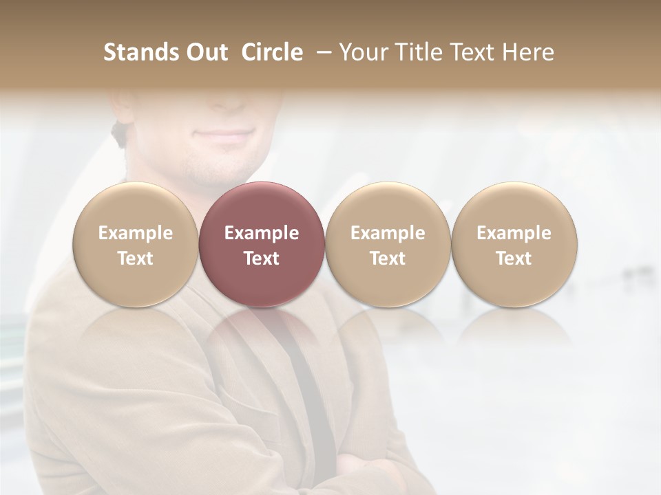 Colonial Red House With Swimming Pool PowerPoint Template