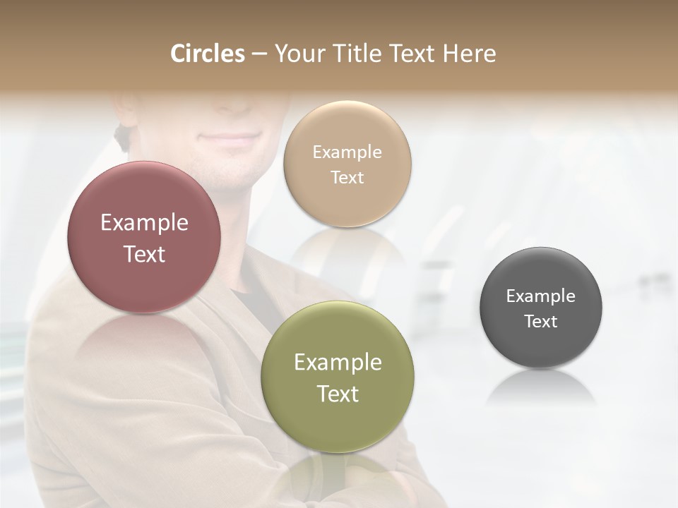 Colonial Red House With Swimming Pool PowerPoint Template