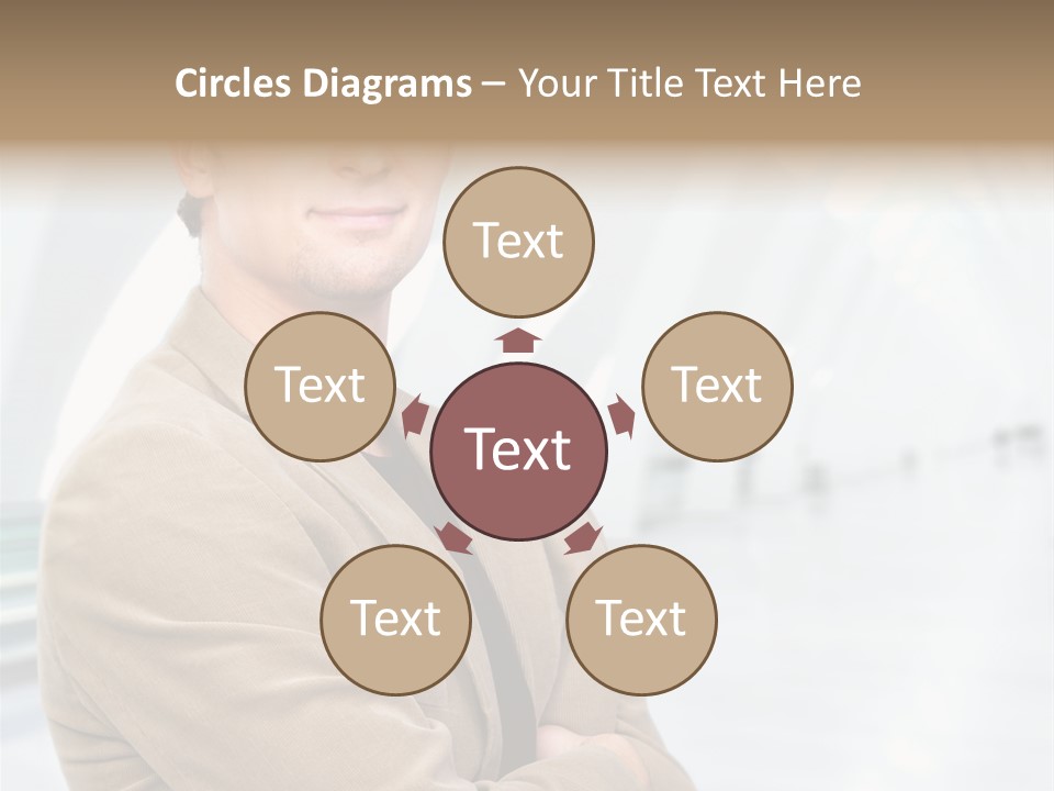 Colonial Red House With Swimming Pool PowerPoint Template