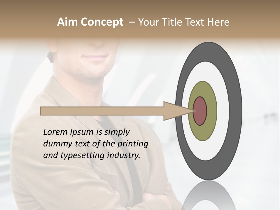 Colonial Red House With Swimming Pool PowerPoint Template