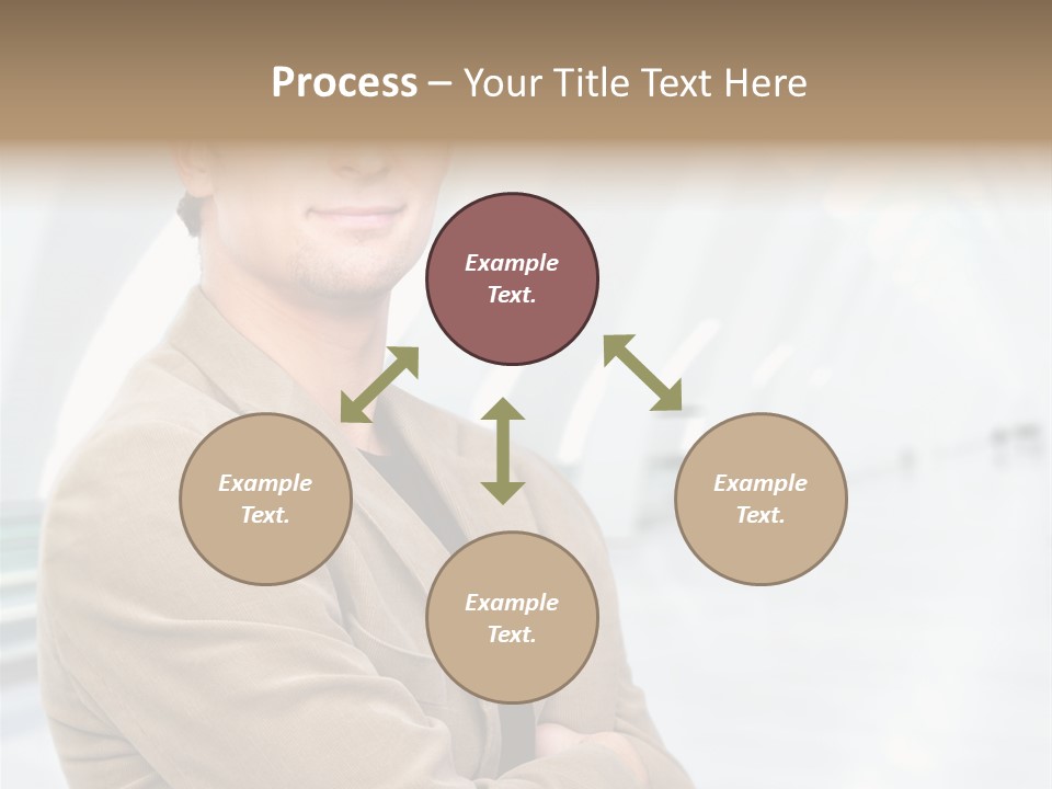 Colonial Red House With Swimming Pool PowerPoint Template