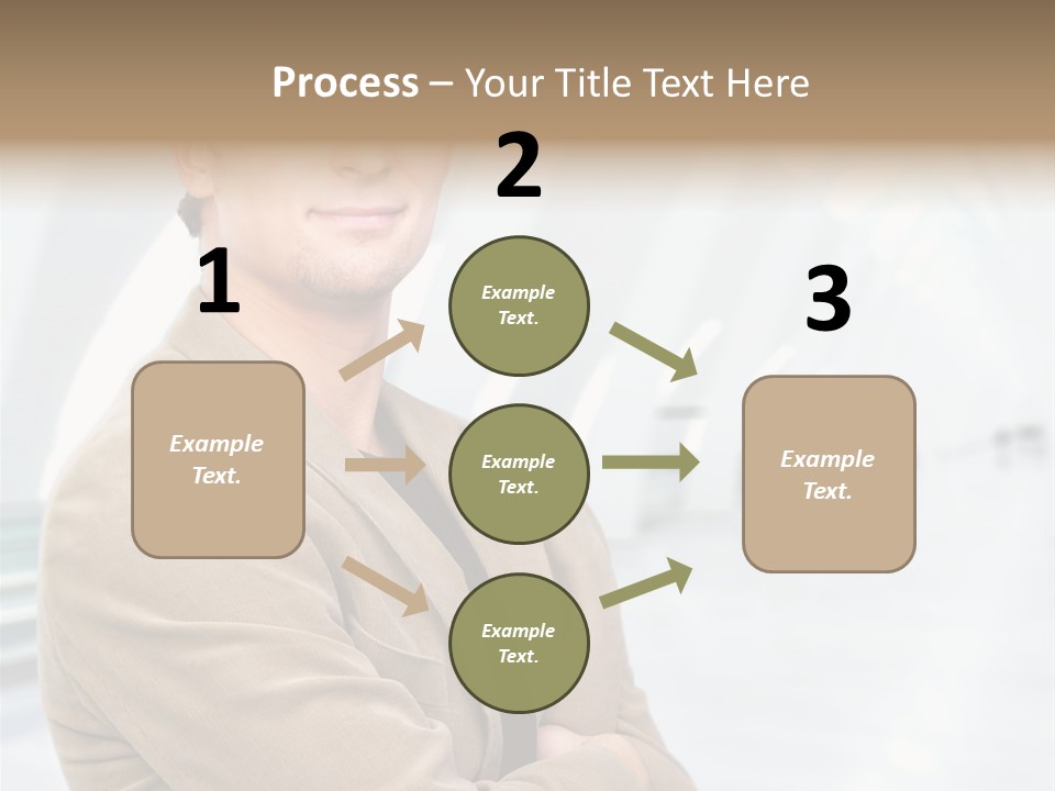 Colonial Red House With Swimming Pool PowerPoint Template